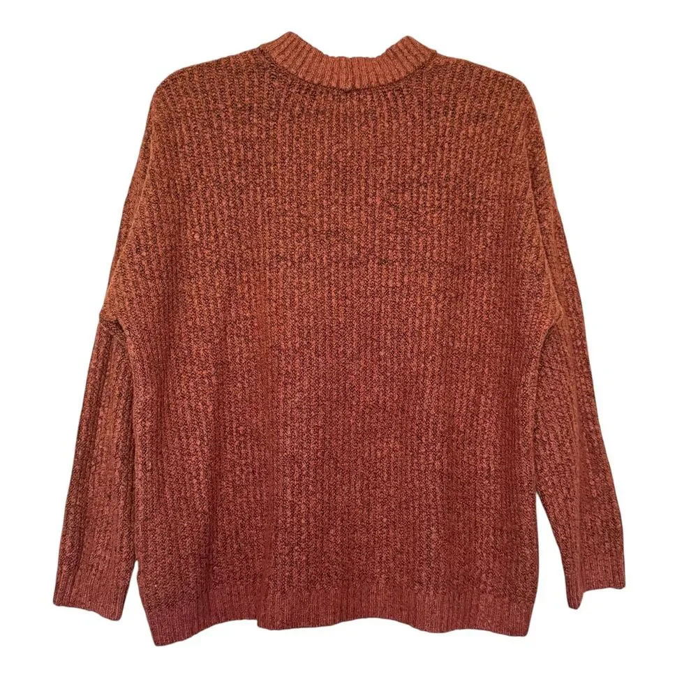 AMERICAN EAGLE women's size small S rust orange cowl neck crop pullover sweater
